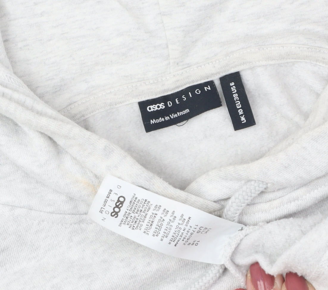 ASOS Design Women's Grey Pullover Hoodie Size 10