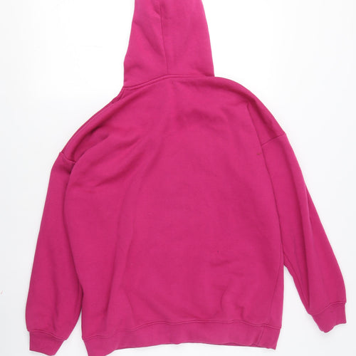 Boohoo Women's Pink Pullover Hoodie, XS, Logo Accent
