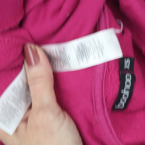 Boohoo Women's Pink Pullover Hoodie, XS, Logo Accent