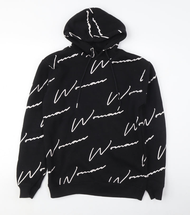 Boohoo Black Women's Size 8 Logo Pullover Hoodie