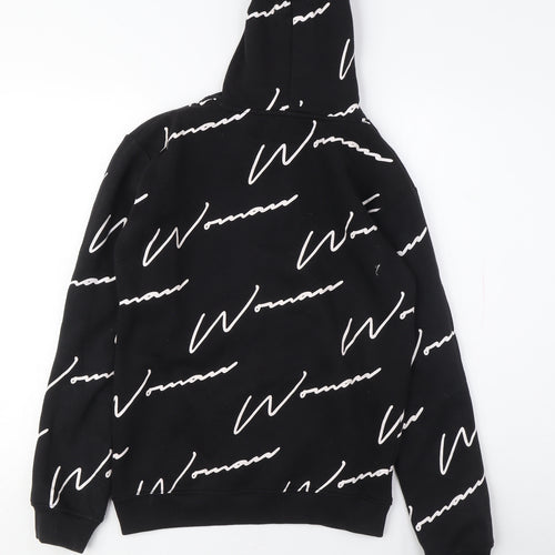 Boohoo Black Women's Size 8 Logo Pullover Hoodie
