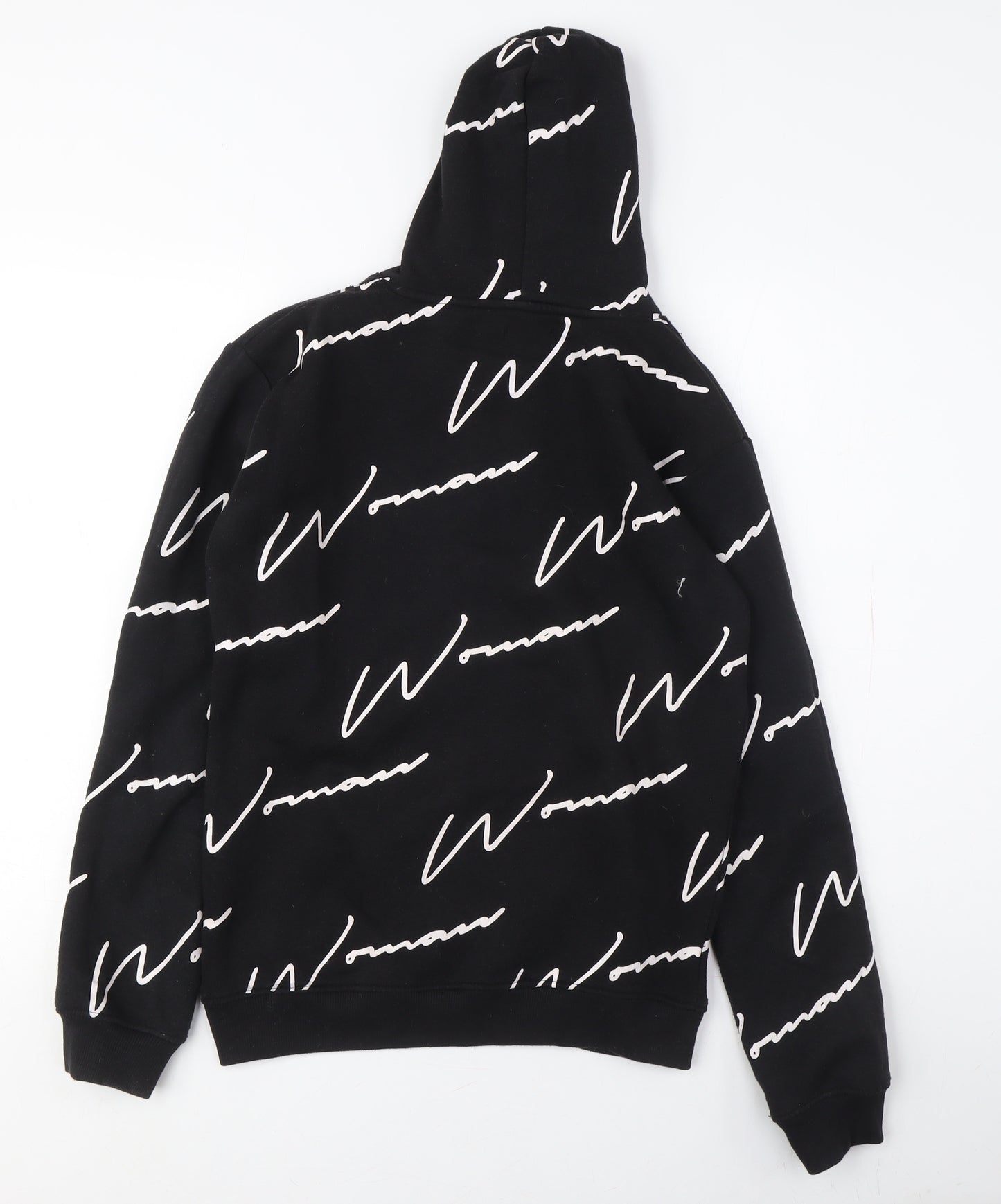 Boohoo Black Women's Size 8 Logo Pullover Hoodie