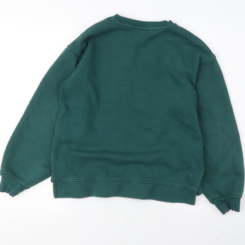 H&M Boys Green Graphic Print Pullover Sweatshirt