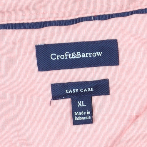 Croft & Barrow Men's Pink XL Casual Short Sleeve Shirt