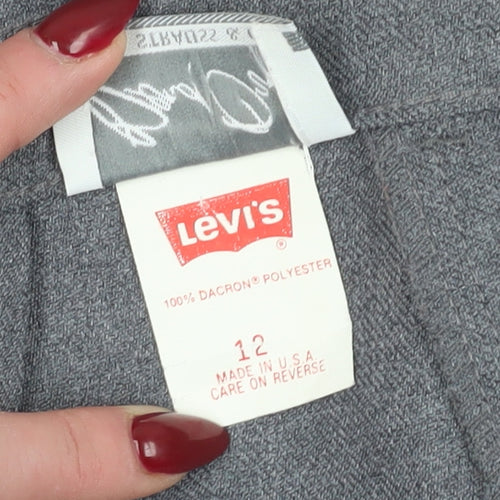 Levi's Women's Grey Polyester Trousers Size 12
