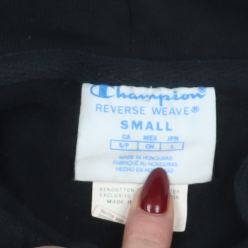 Champion Unisex Black Pullover Hoodie, Small, Casual Style