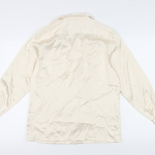 Marsh Landing Beige Women's Blouse Petite Size Collared Casual