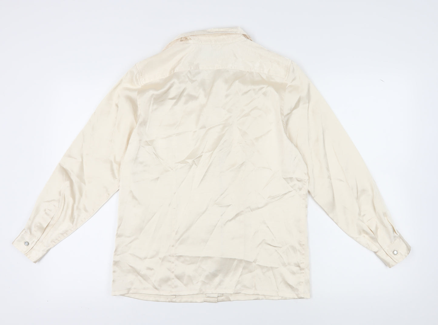 Marsh Landing Beige Women's Blouse Petite Size Collared Casual