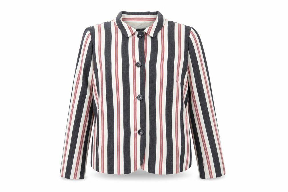 Front view of More & More Women's Striped Suit Jacket, size 18, Multicoloured