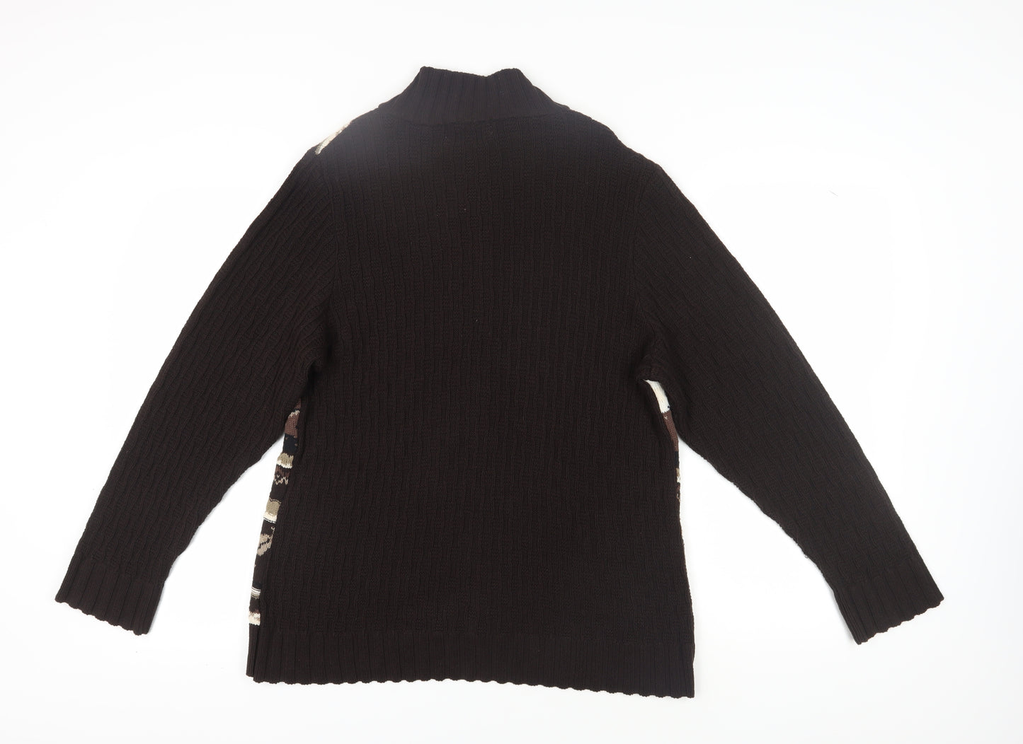 Parkhurst Women's Brown Animal Print Full Zip Jumper L