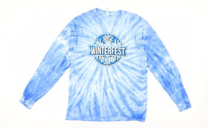 Gildan Men's Blue Sports Graphic Long Sleeve T-Shirt M