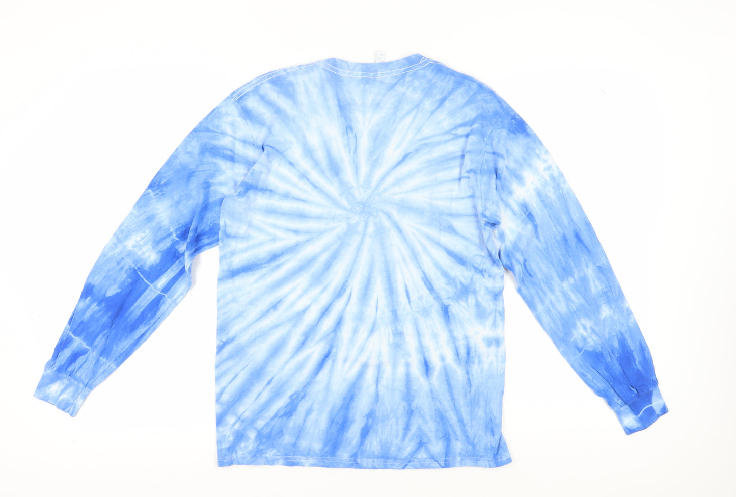 Gildan Men's Blue Sports Graphic Long Sleeve T-Shirt M