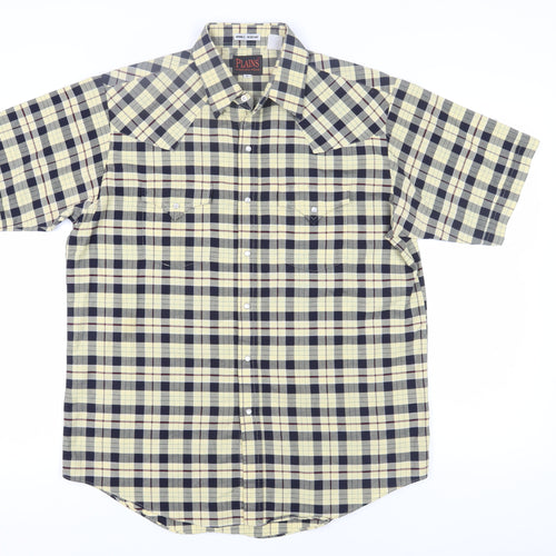 Plains Western Wear Men's Beige Checkered Shirt L