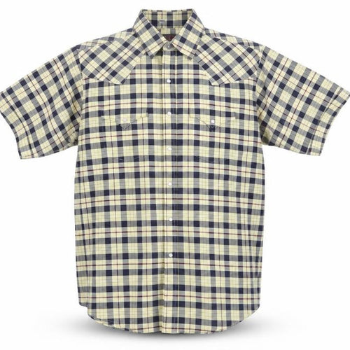 Plains Western Wear Men's Beige Checkered Shirt L