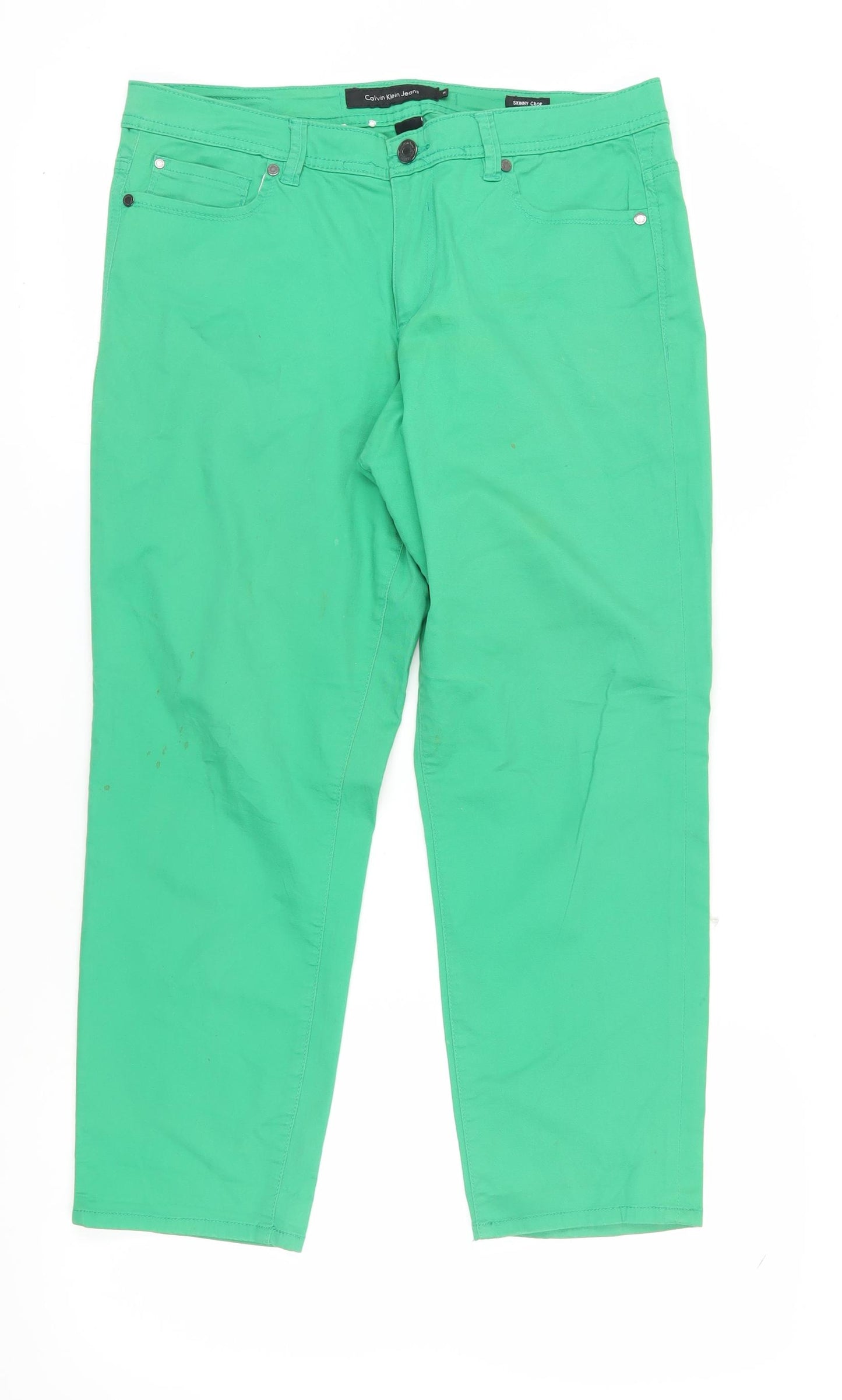 Calvin Klein Women’s Green Straight Jeans Size 14