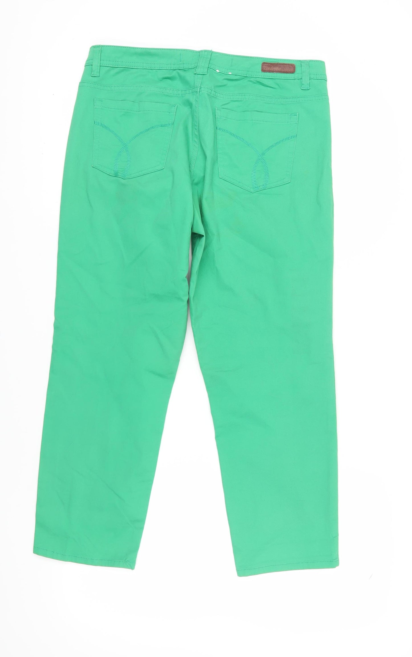 Calvin Klein Women’s Green Straight Jeans Size 14