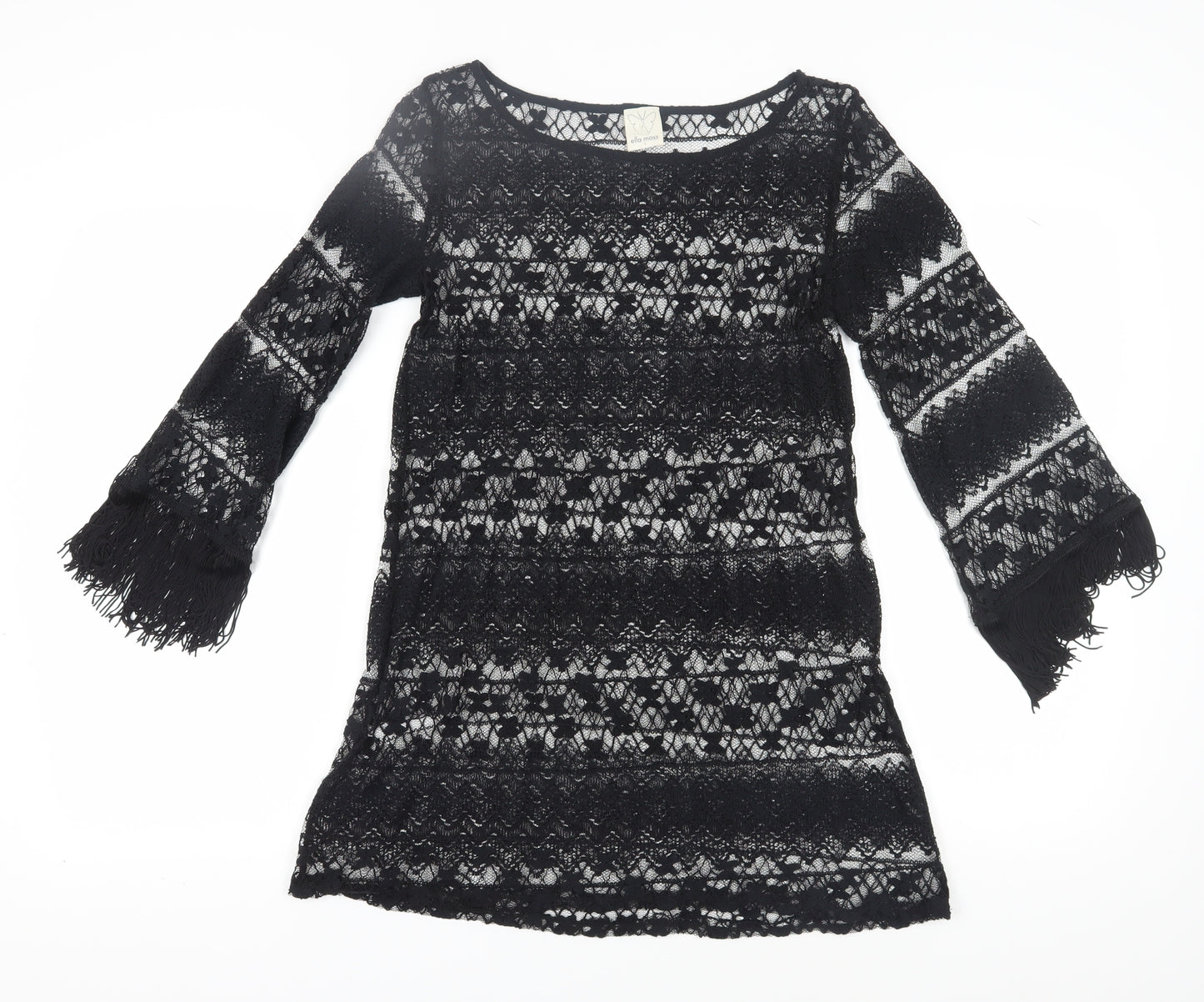 Ella Moss Women's Black Shift Dress S 3/4 Sleeve