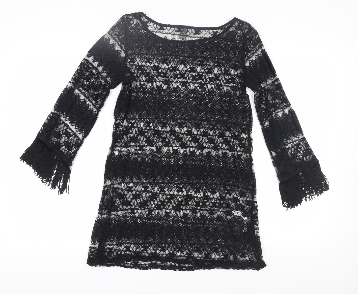 Ella Moss Women's Black Shift Dress S 3/4 Sleeve