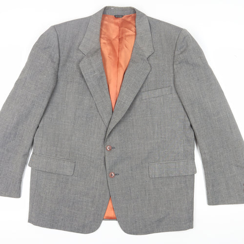 Tradition Men's Grey Wool Blazer, Size 46, Regular Fit