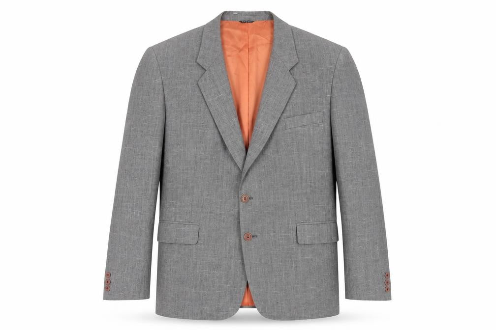 Front view of Tradition Men's Grey Wool Blazer, size 46, Regular Fit
