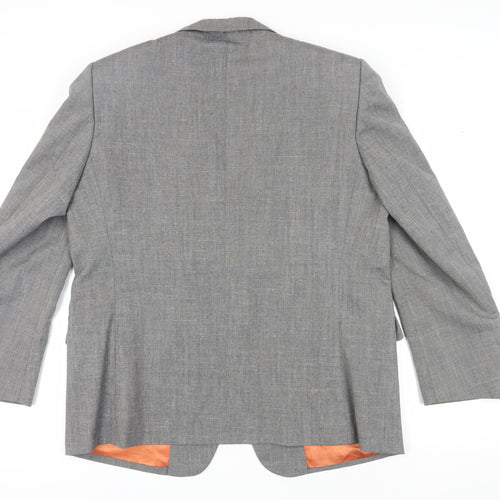 Tradition Men's Grey Wool Blazer, Size 46, Regular Fit