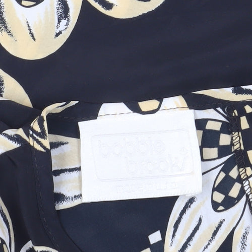 Bobbie Brooks Women's Black Floral Blouse, M, Excellent