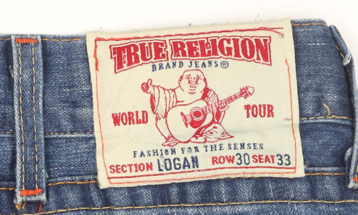 True Religion Men's Blue Denim Shorts Size 30