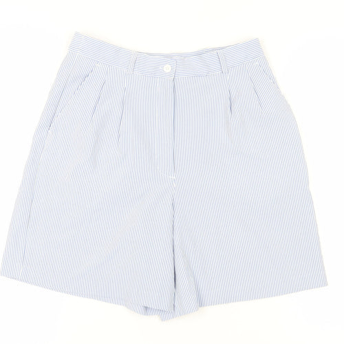 Talbots Women's Blue Striped Pleated Shorts Size 16 Petites