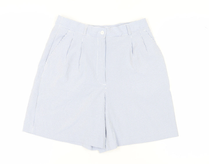 Talbots Women's Blue Striped Pleated Shorts Size 16 Petites