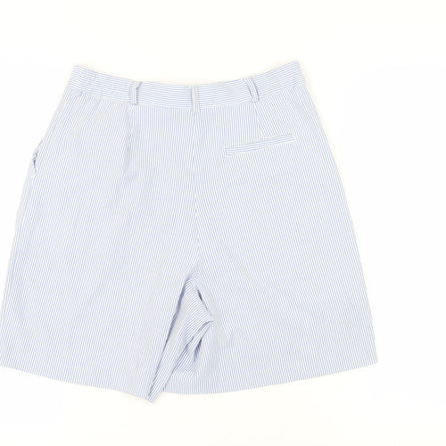 Talbots Women's Blue Striped Pleated Shorts Size 16 Petites