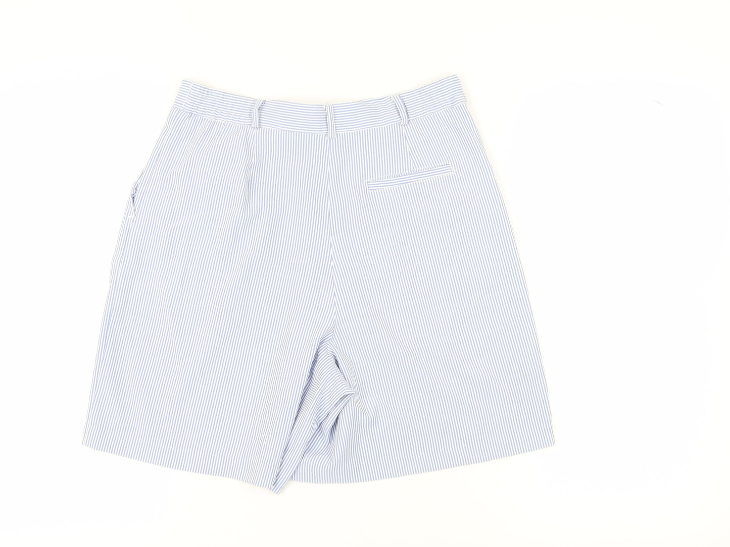 Talbots Women's Blue Striped Pleated Shorts Size 16 Petites