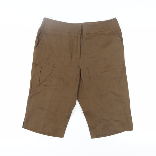 Rafaella Women's Brown Linen Bermuda Shorts Size 10