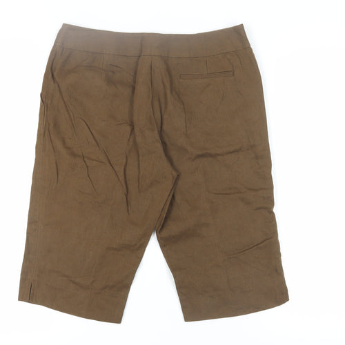 Rafaella Women's Brown Linen Bermuda Shorts Size 10