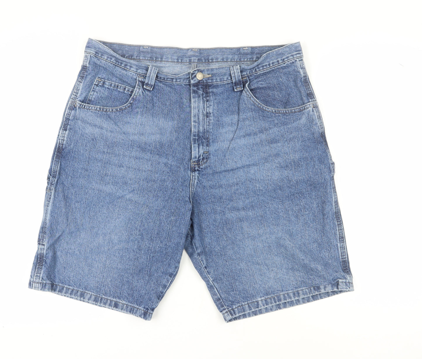 Wrangler Men's Blue Cargo Denim Shorts, Size 38, Casual