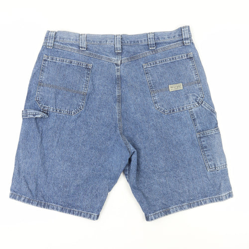 Wrangler Men's Blue Cargo Denim Shorts, Size 38, Casual