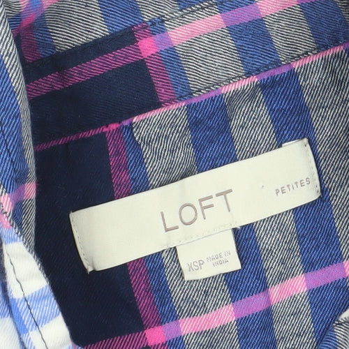 LOFT Women's Plaid Button-Up Shirt, XS, Multicoloured