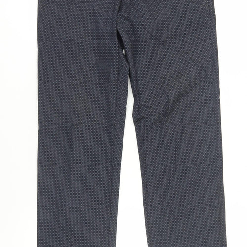 Club Monaco Blue Geometric Slim Fit Trousers 28/32