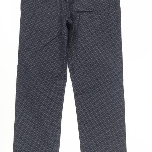 Club Monaco Blue Geometric Slim Fit Trousers 28/32