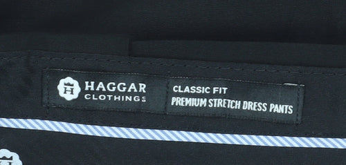 Haggar Men's Black Classic Fit Dress Pants 36