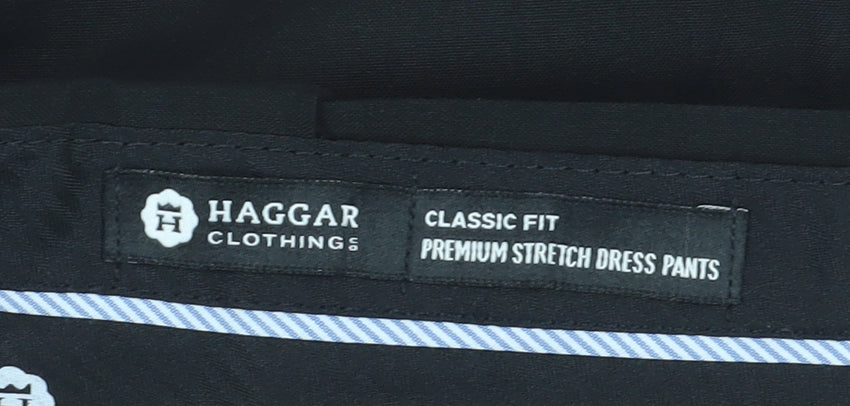 Haggar Men's Black Classic Fit Dress Pants 36