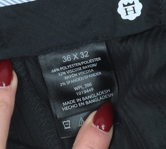Haggar Men's Black Classic Fit Dress Pants 36