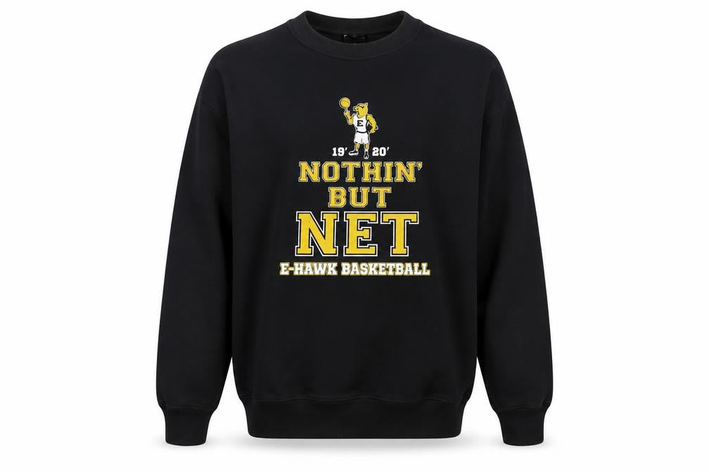 Front view of Gildan Men's Black Basketball Graphic Sweatshirt, size S