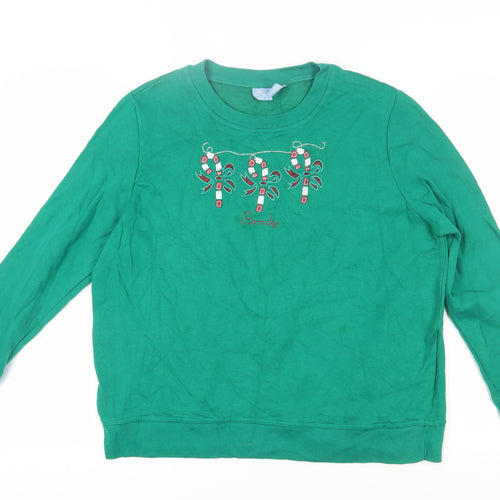 Holiday Editions Green Women's L Christmas Sweatshirt