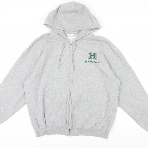 Champion Men's Grey Full Zip Hoodie - Size L