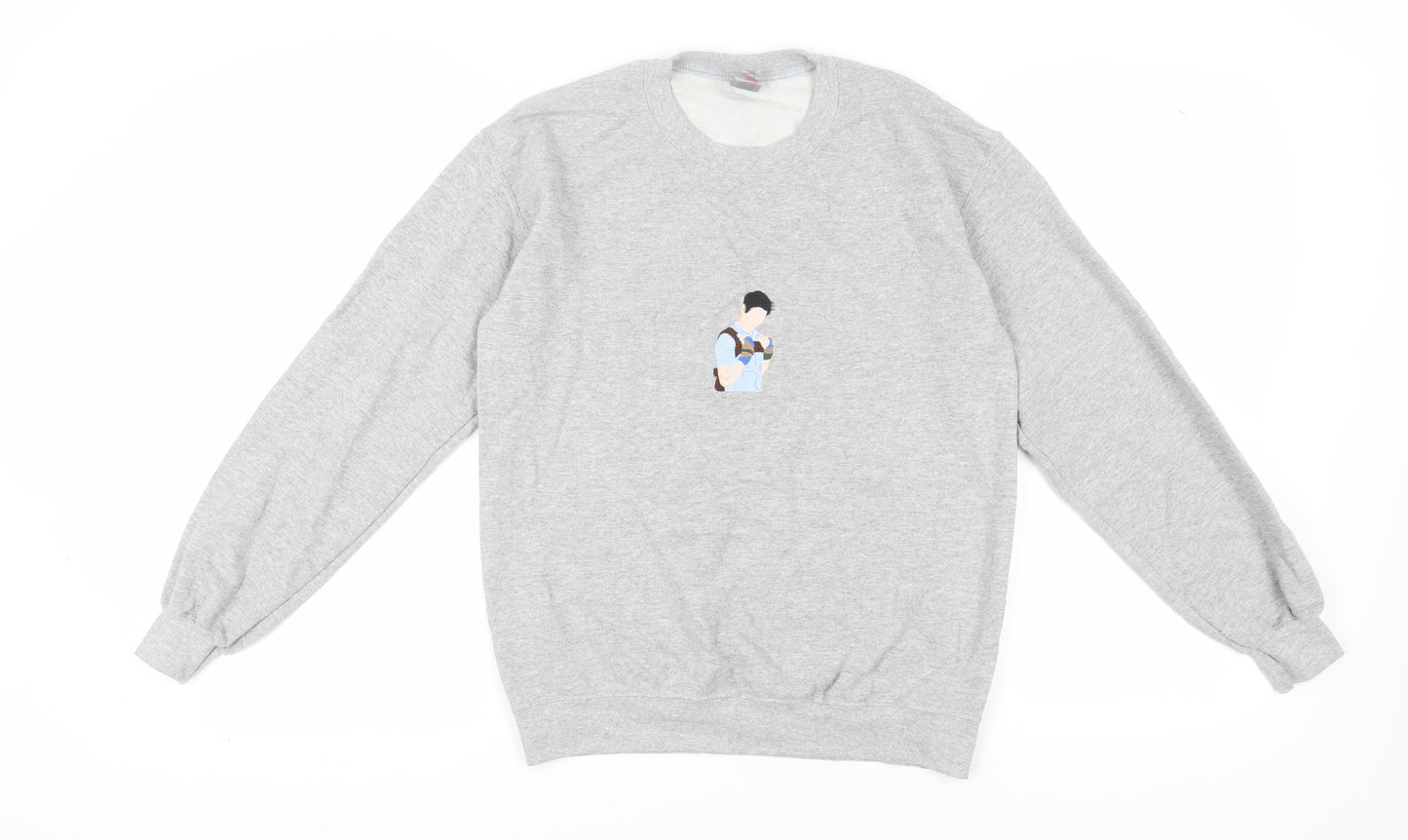 Gildan Unisex Grey Graphic Pullover Sweatshirt S