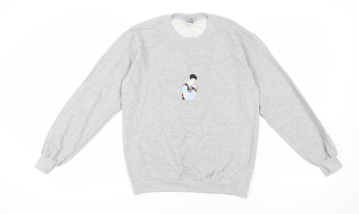 Gildan Unisex Grey Graphic Pullover Sweatshirt S