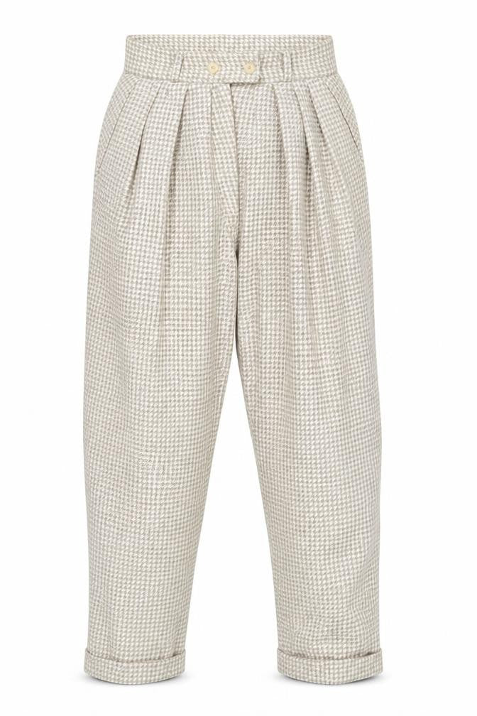 Betty Hanson Women's Beige Paperbag Trousers Size 8