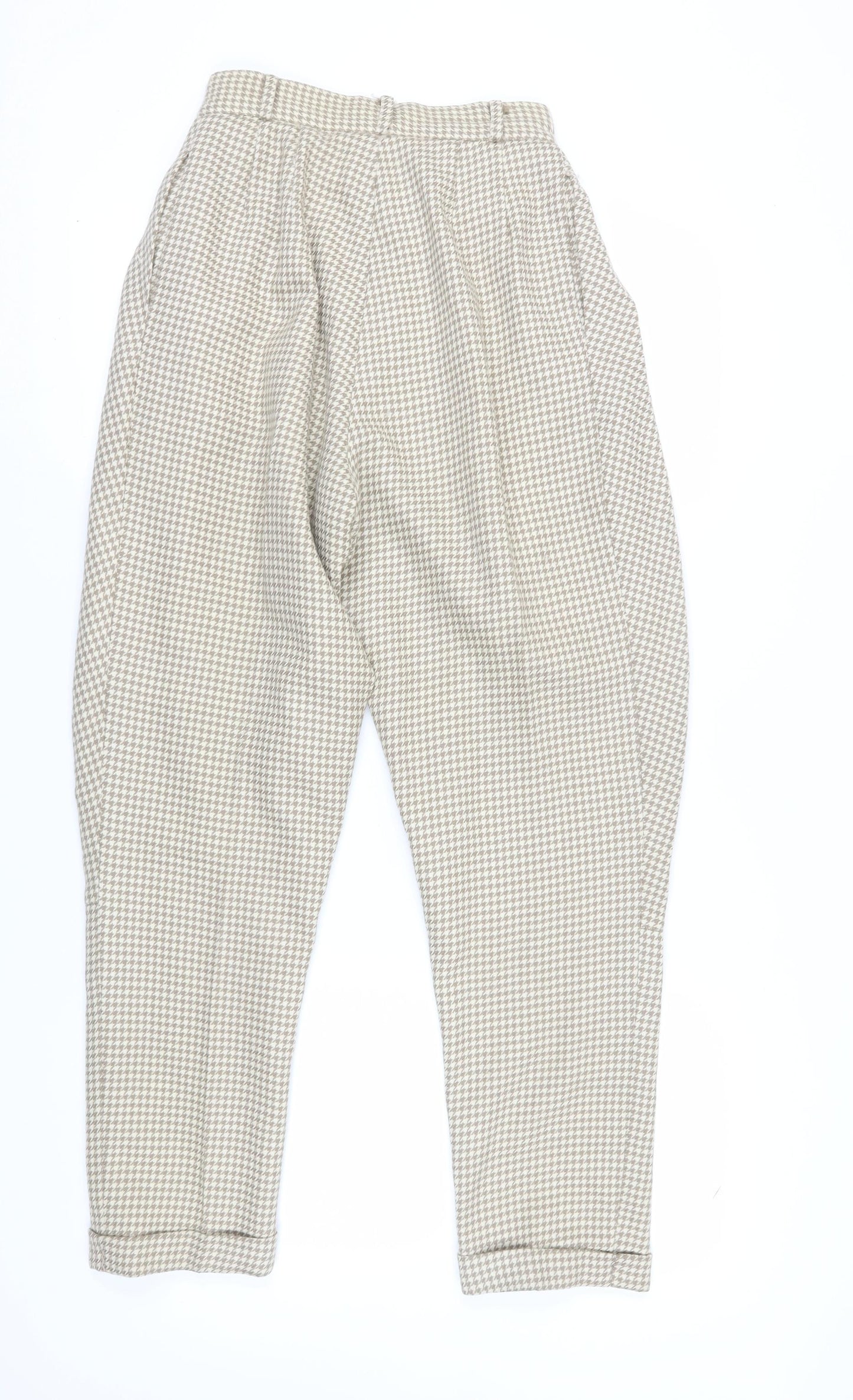 Betty Hanson Women's Beige Paperbag Trousers Size 8