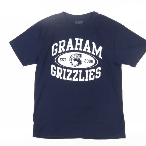 Gildan Men's Blue Graphic Print Performance T-Shirt M