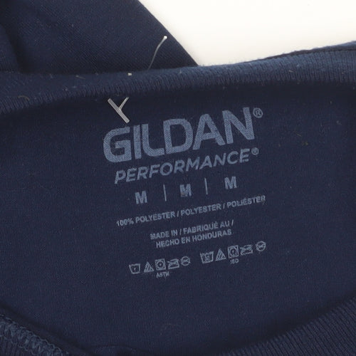 Gildan Men's Blue Graphic Print Performance T-Shirt M